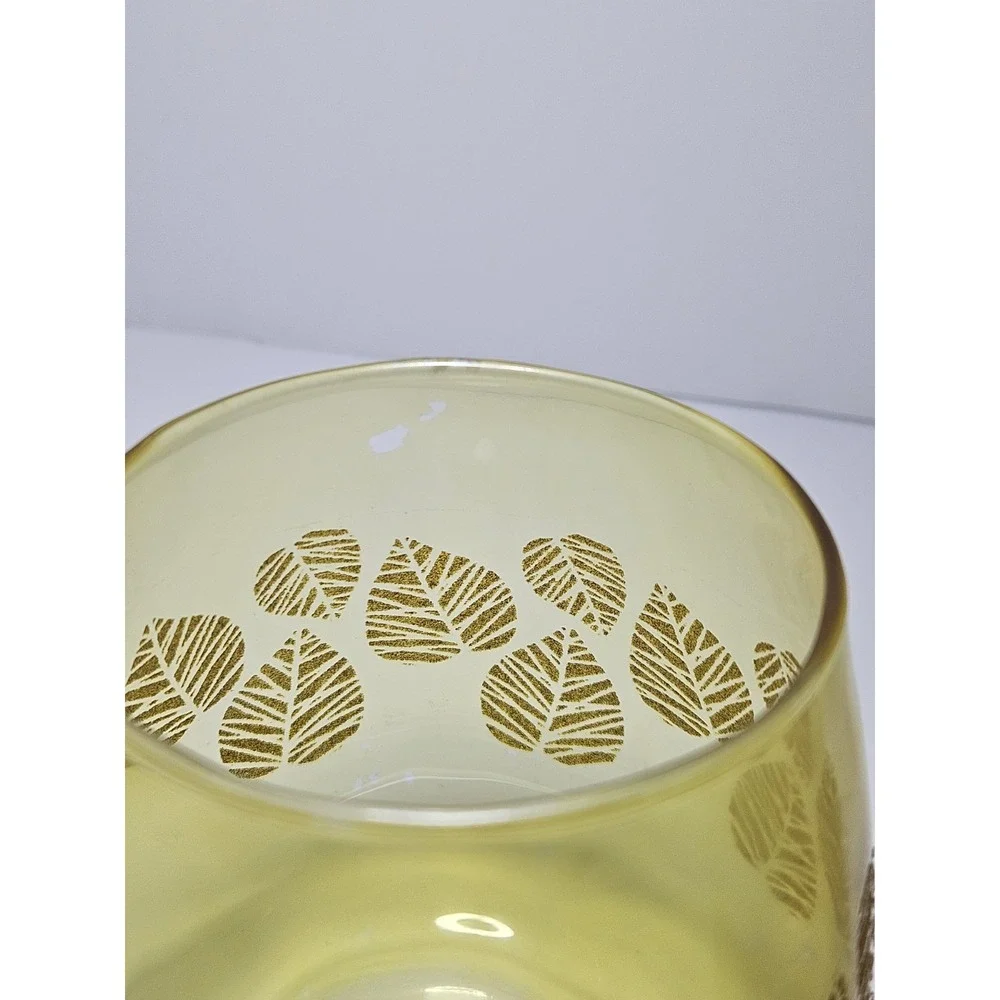 Autumn Leaf Votive Candle Holders Set of 3 Yellow Amber Green Vintage Small 4in